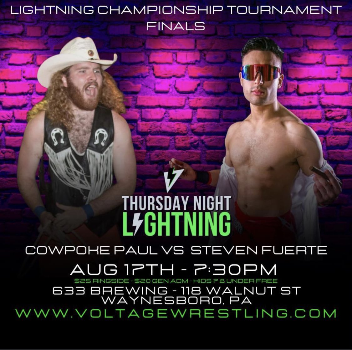CowpokePaul's tweet photo. Two Thursday night championship victories in a month for the Cowpoke?? Ride into @thisisvoltage tonight and find out! #yeehaw https://t.co/CpLHTTttc4