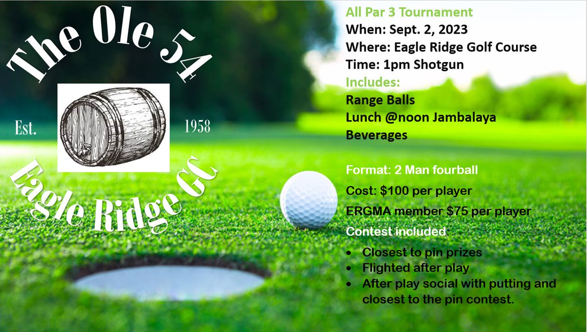 Come join us for Food, Fun and unique golfing experience.