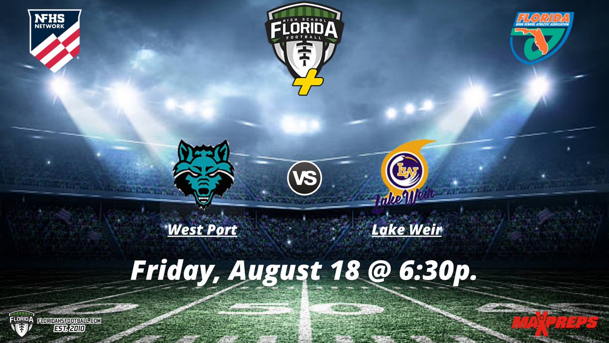 hs_fhsaa's tweet photo. West Port Wolf Pack vs Lake Weir Hurricanes | Florida HS Football
🔗 https://t.co/QAvDYaJrxQ
Friday, August 18 @ 6:30p.
@lwhurricanes @LWHS_Canes @Coach_Rob173 @trentonwoods23 @LWCANES_AD @hroot55 @CoachDMills352 https://t.co/dRgKxTlQWV