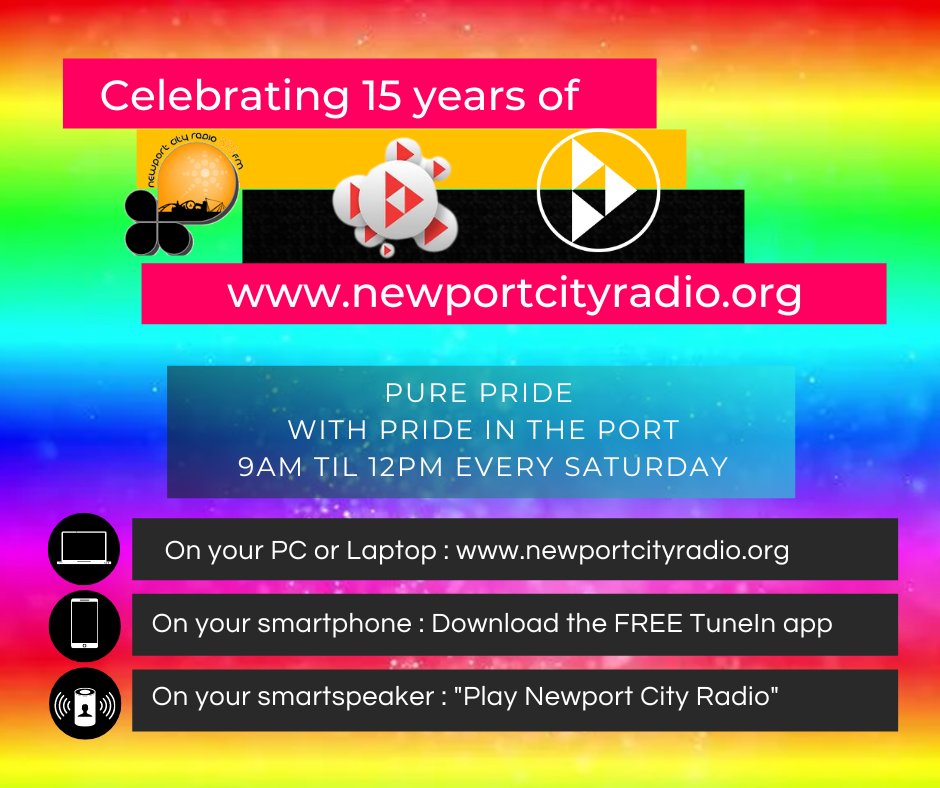 Glorius, fab and even more glittery than ever! #PurePride is back this Saturday morning 
On Speaker 🔊 On Smartphone 📱 On Website 🖥 
Breaking all our rules playing the campest cheesiest handbag hits! It’s the #official soundtrack for @PrideinthePort held on 02-09-23 
#Newport