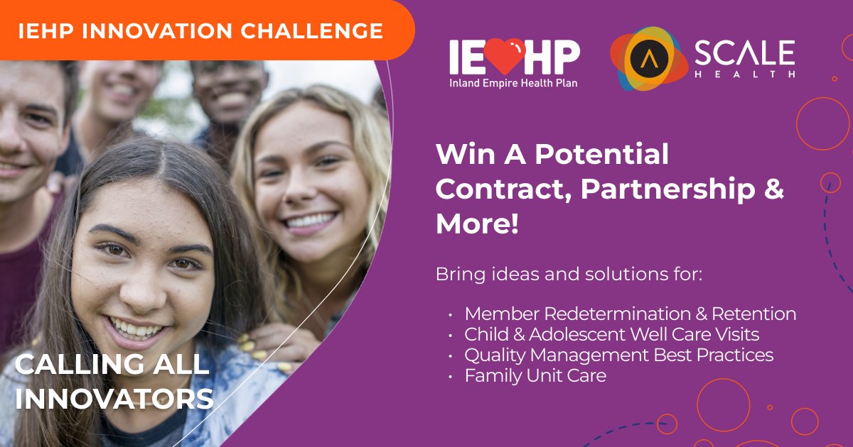 ScaleYourHealth's tweet photo. Today is the last day to sign up for the IEHP Innovation Challenge, final applications are due at 5:00pm PST! We’re looking for your best ideas to tackle some of the biggest healthcare challenges. 

Sign Up HERE: https://t.co/UOrcxHH7D2

#scalehealth #iehp #healthcareinnovation https://t.co/CaeReDGnRr