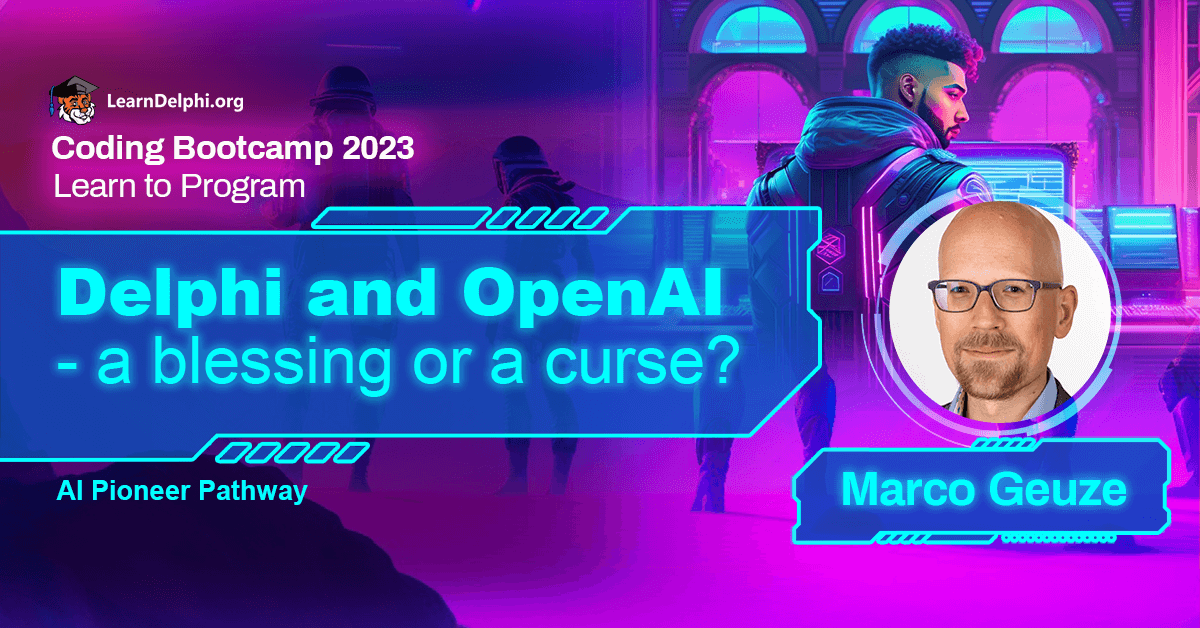EmbarcaderoTech's tweet image. Join Marco Geuze at 1 PM CST for the session "Delphi and OpenAI – a blessing or a curse?". Learn how surprisingly easy it is to create a simple program for #Delphi with the help of #OpenAI. Don't miss it!
Register here: ow.ly/Jl6Y50PA1Jm
#CodingBootcamp2023 #developers