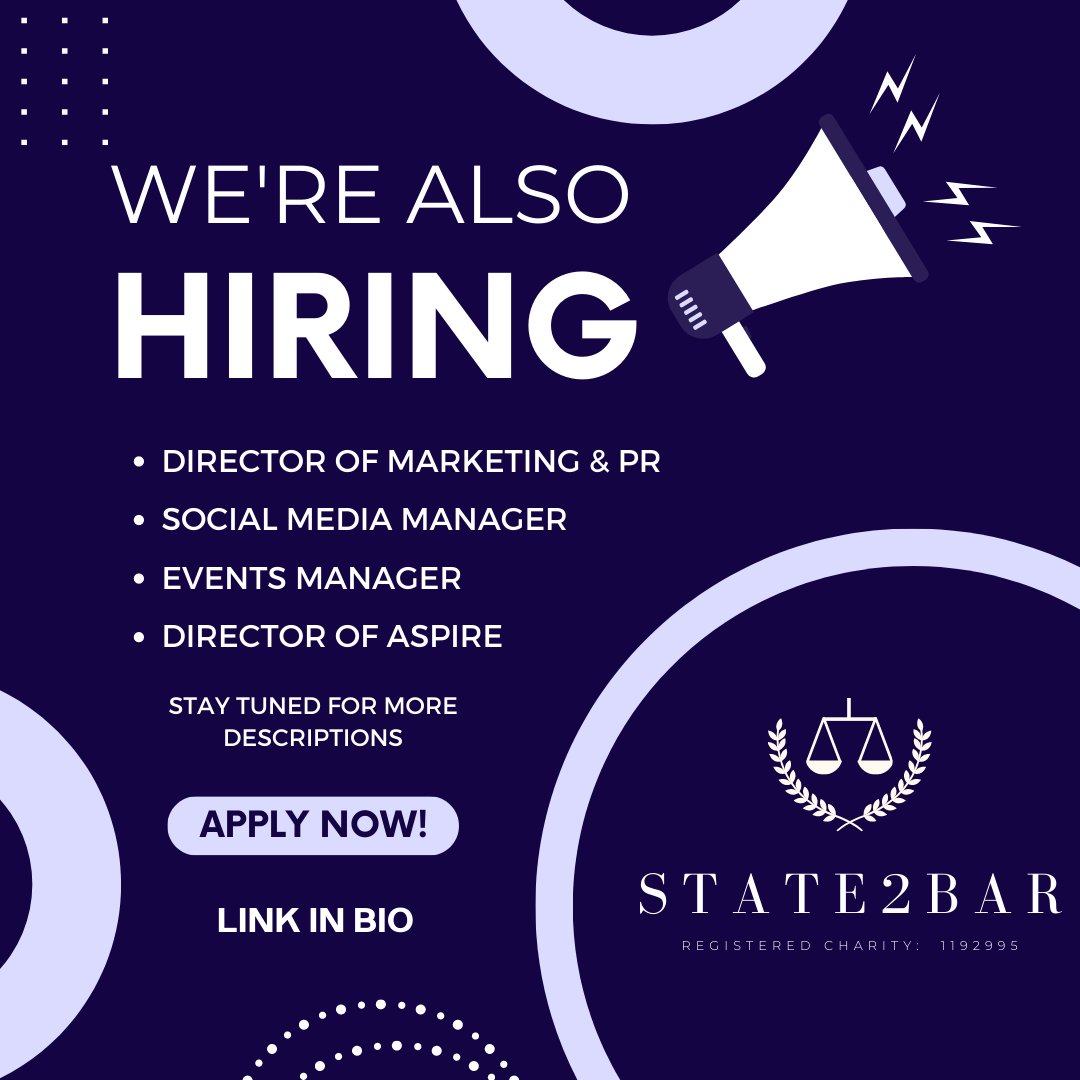 State2Bar's tweet image. More information on a role we're recruiting for - Researchers!

Note: Don't worry if you don't have experience with data analysis - we provide free training to all of our volunteers!

#recruitment #socialmobility #researchers