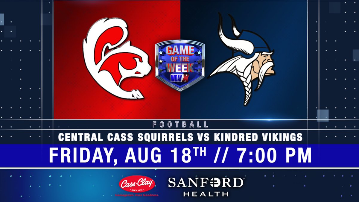 Cullen Holt (@cullenjholt) on Twitter photo 🏈 Fired up for our first Game of the Week on WDAY Xtra!!
🆚We’ve got a classic rivalry between <a href="/CCSquirrelFB/">Squirrel Football</a> and <a href="/kindredfootball/">Kindred Football</a>
📺Watch on TV or stream live on InForum.com/wdayplus 🏈 Fired up for our first Game of the Week on WDAY Xtra!!
🆚We’ve got a classic rivalry between <a href="/CCSquirrelFB/">Squirrel Football</a> and <a href="/kindredfootball/">Kindred Football</a>
📺Watch on TV or stream live on InForum.com/wdayplus