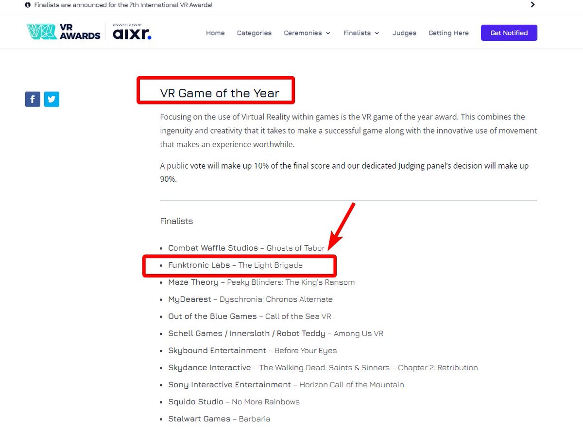👀The Light Brigade is a finalist for VR GOTY @VRAwards 

L F G