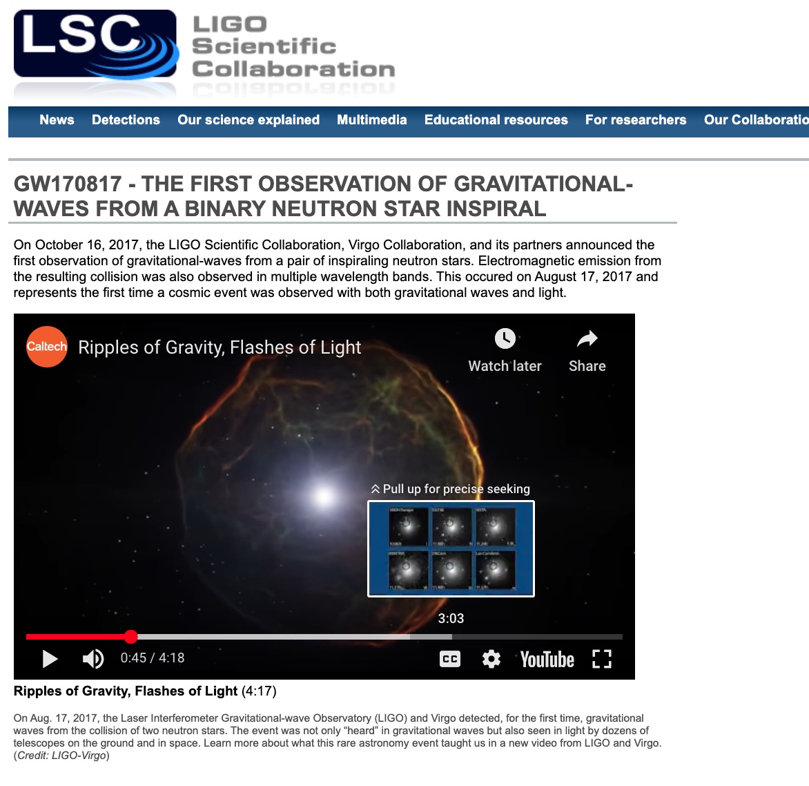 LIGOWA's tweet image. On the 6-year Anniversary of #GW170817, Find Out More About This Discovery Here:
ligo.org/detections/GW1…
#BinaryNeutronStar #MultiMessengerAstronomy #LIGOVirgo #GravityAndLight