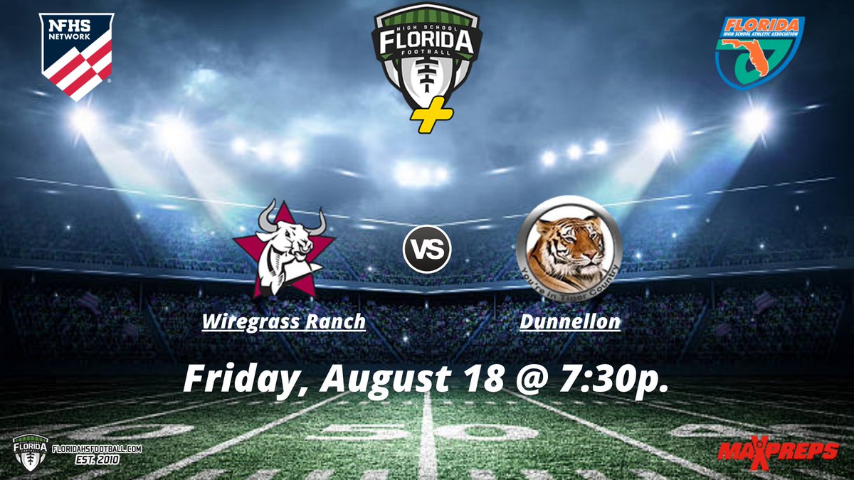 hs_fhsaa's tweet photo. Wiregrass Ranch Bulls vs Dunnellon Tigers | Florida HS Football
🔗 https://t.co/QAvDYaJrxQ
Friday, August 18 @ 7:30p.
@DunnellonFTBL @Chrishenry0 @thecoachsutton @TheCoachHamm @coen_1kx @scottlapeer @JohnDeRose3rd @Nicolelnturner @seanm4rtin https://t.co/qkSGkd0qNY