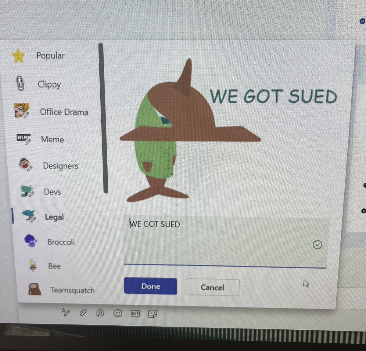 dm4uz3's tweet image. best sticker on ms teams