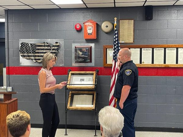 Congratulations to Jayce Dippel and Matt Carr, who were sworn in to the Barberton Fire Department this week! 💜🚒