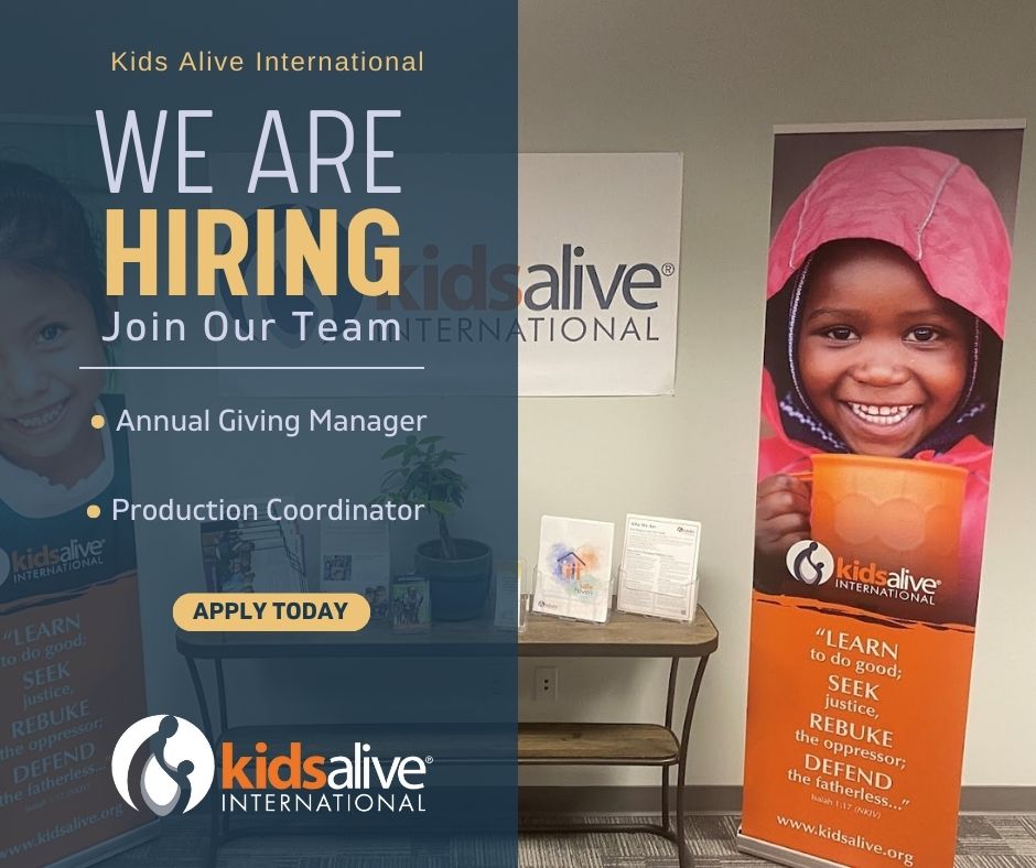 KidsAliveInt's tweet photo. We are #hiring! #Apply for the Annual Giving Manager here https://t.co/H9b7ipVSiC Apply for Production Coordinator here https://t.co/DTUeBJd7Ke Thank you! https://t.co/VQqtHmsjuN