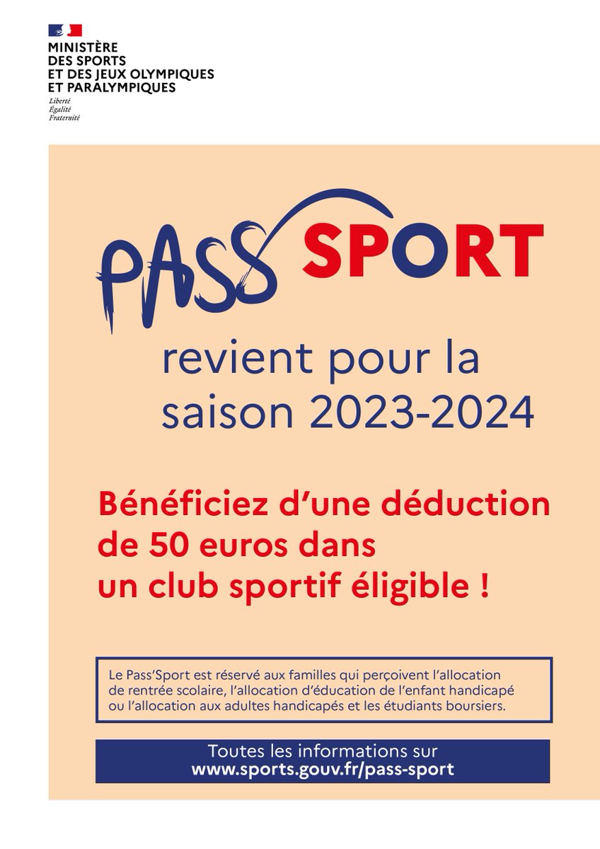 La rentrée approche à grands pas, ayez le réflexe Pass'Sport Etat 2023-2024 !