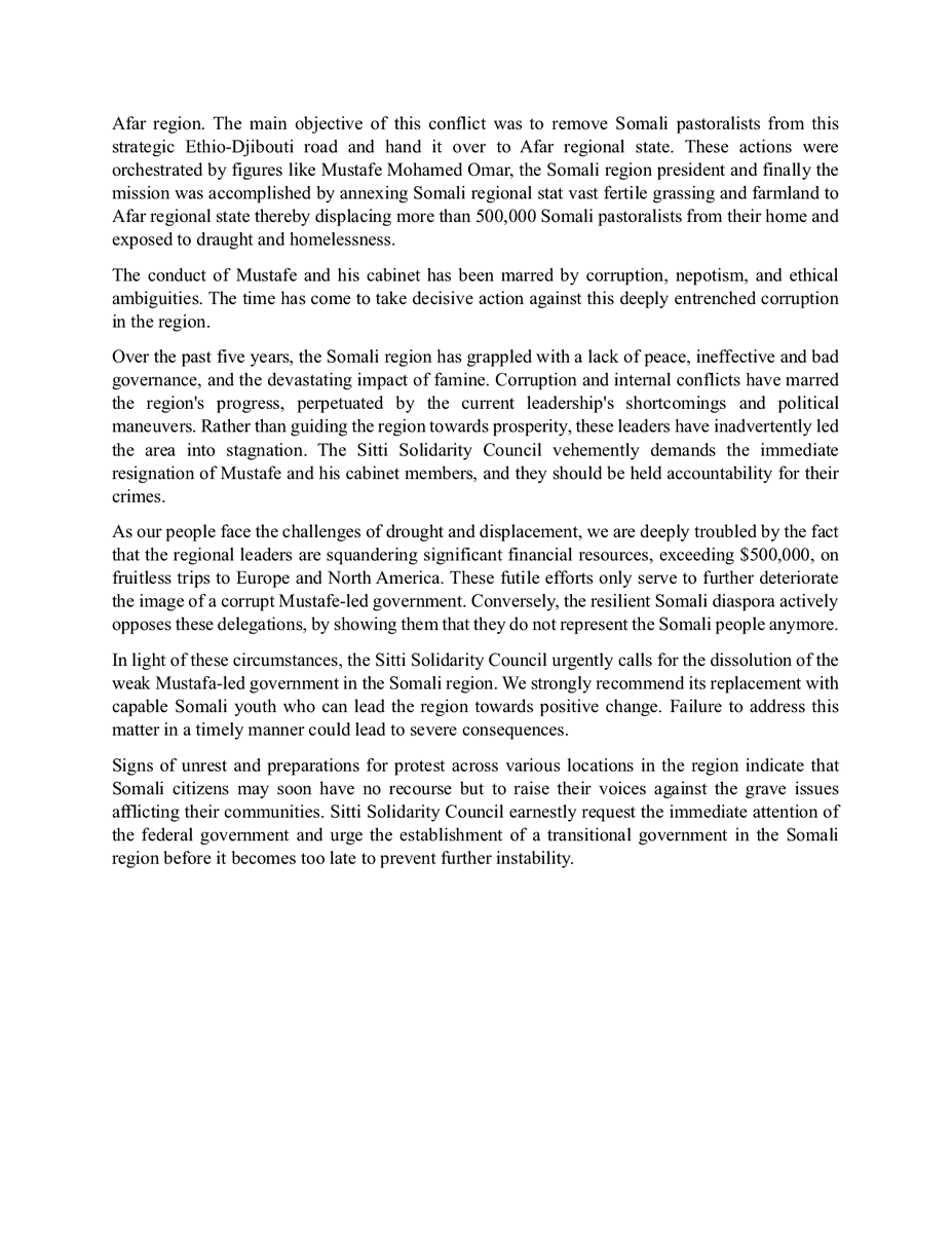 CouncilSitti's tweet photo. An open letter to Ethiopian prime minister office. https://t.co/4UjBBZzxmJ