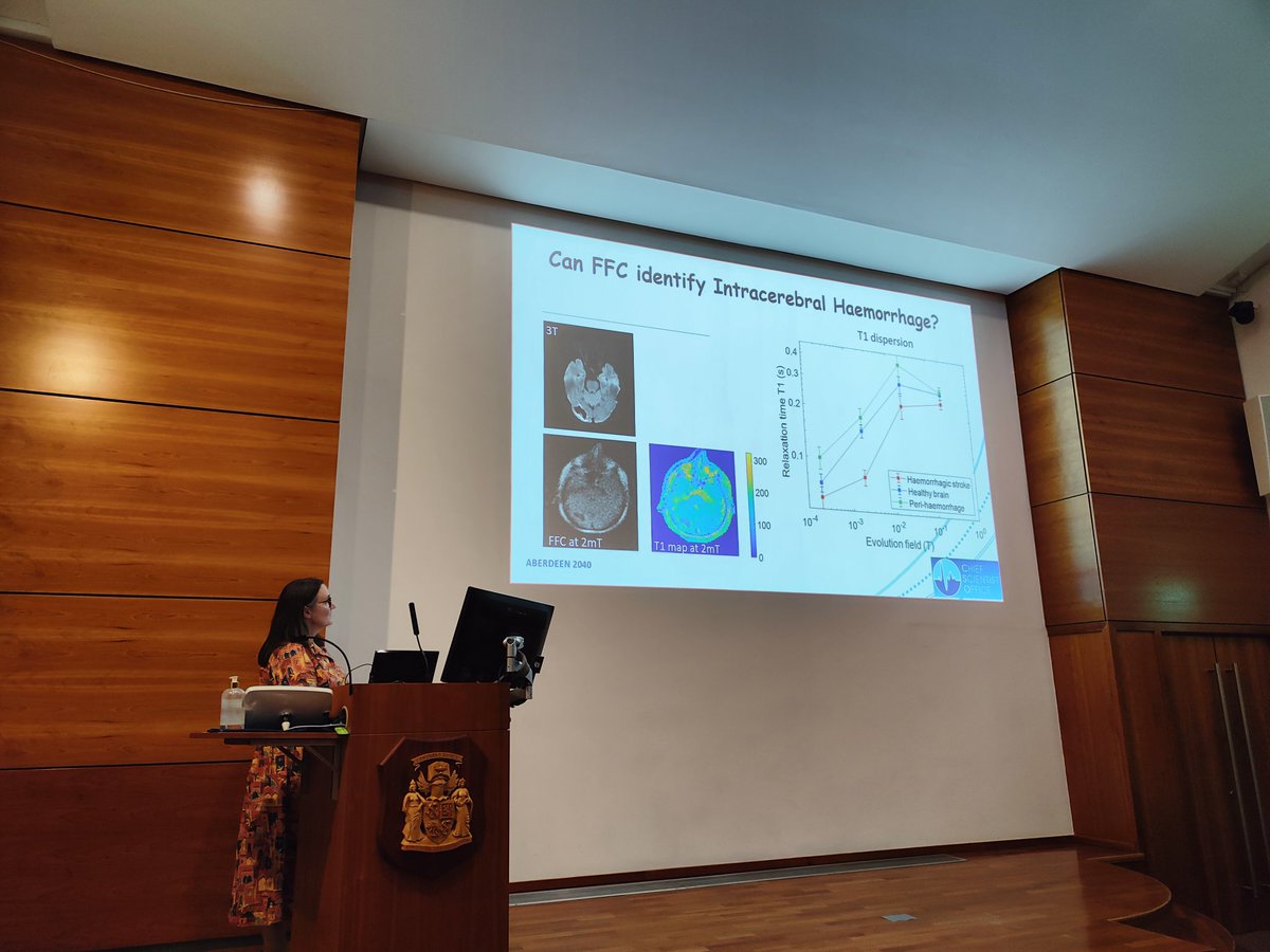 Prof MJ Macleod showing off her knowledge of physics and FFC MRI at #ssca23. We knew those fridge magnets would come in handy...