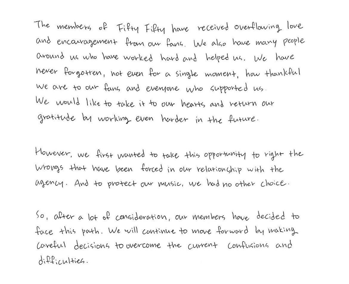 fiftyfiftyTh's tweet photo. จดหมายถึง Hunnies จาก FIFTY FIFTY - ยืนยันว่าเป็นของจริงโดยแม่ของแซนา

[คำแปลอยู่ข้างล่าง]
( #น้อง5050 #FIFTYFIFTY #피프티피프티 ) https://t.co/IYwkdA1alg