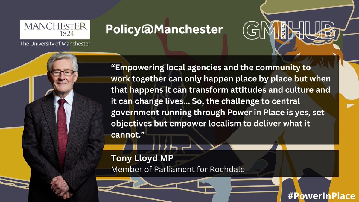 UoMPolicy's tweet photo. ๐ญ Tony Lloyd MP (@tony4rochdale), Member of Parliament for Rochdale, welcomes Policy@Manchester's Power In Place publication.
๐ Read the full #PowerInPlace publication
https://t.co/AFGscSPBqe https://t.co/rYkj8KTfyC