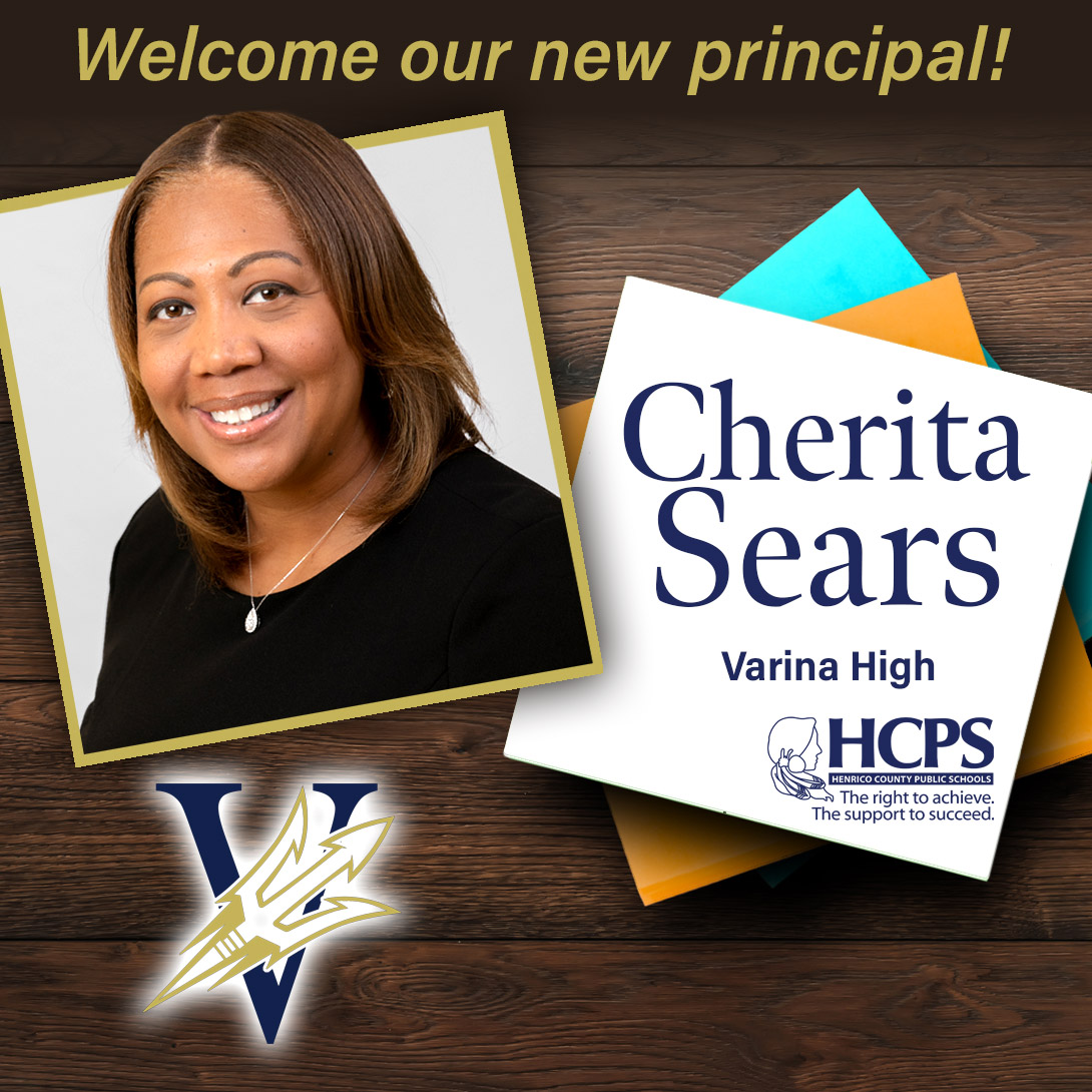 Three cheers for Cherita Sears, the new principal at @VHS_BlueDevils! 🙌 Mrs. Sears was the principal at Thomas Jefferson H.S. in Richmond. She's also been a middle school principal and English teacher in the region. Welcome to Varina, Mrs. Sears! #BackToSchoolHenrico23