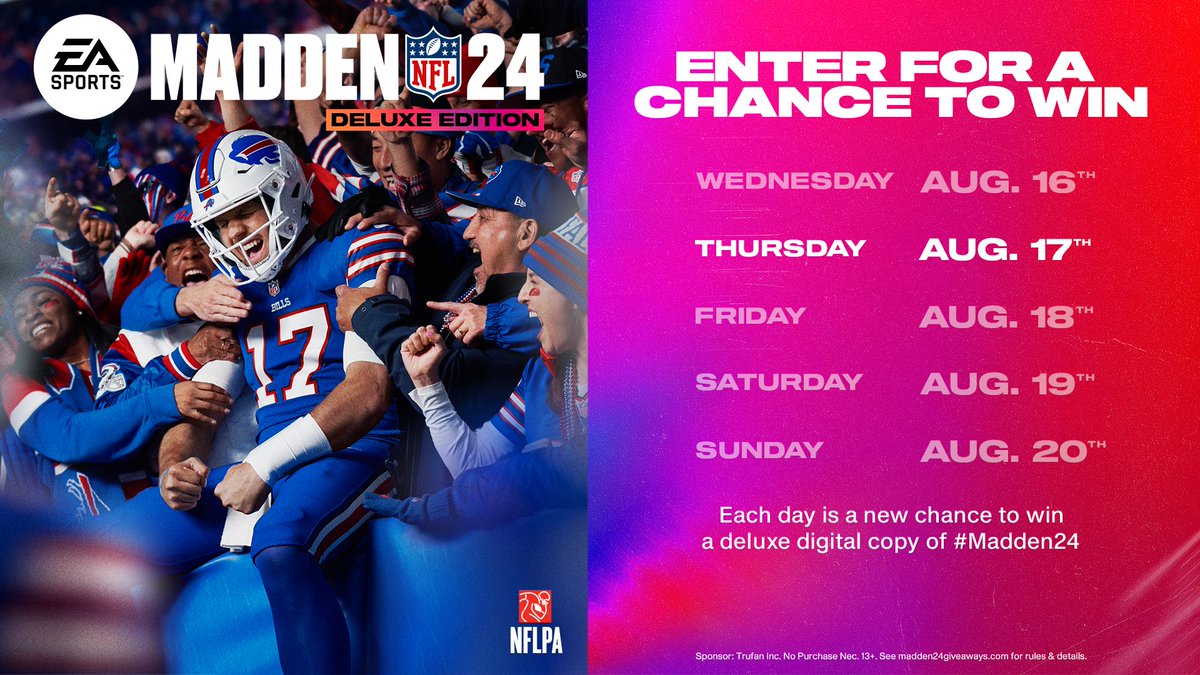 Another chance to win an a copy of #Madden24 🙏 📲 Madden24Giveaways.com