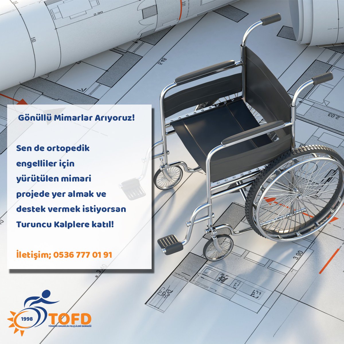 tofdgenelmerkez's tweet photo. Gönüllü Mimarlar Arıyoruz!
Sen de ortopedik engelliler için yürütülen mimari bir projede yer almak ve destek vermek istiyorsan Turuncu Kalplere katıl!
İletişim; 0536 777 01 91
#TuruncuKalpler #GönüllüMimarlar #SosyalSorumluluk #DestekVer #FarkYarat #mimar #gönüllü #gönüllüol https://t.co/AkO5JqweIr