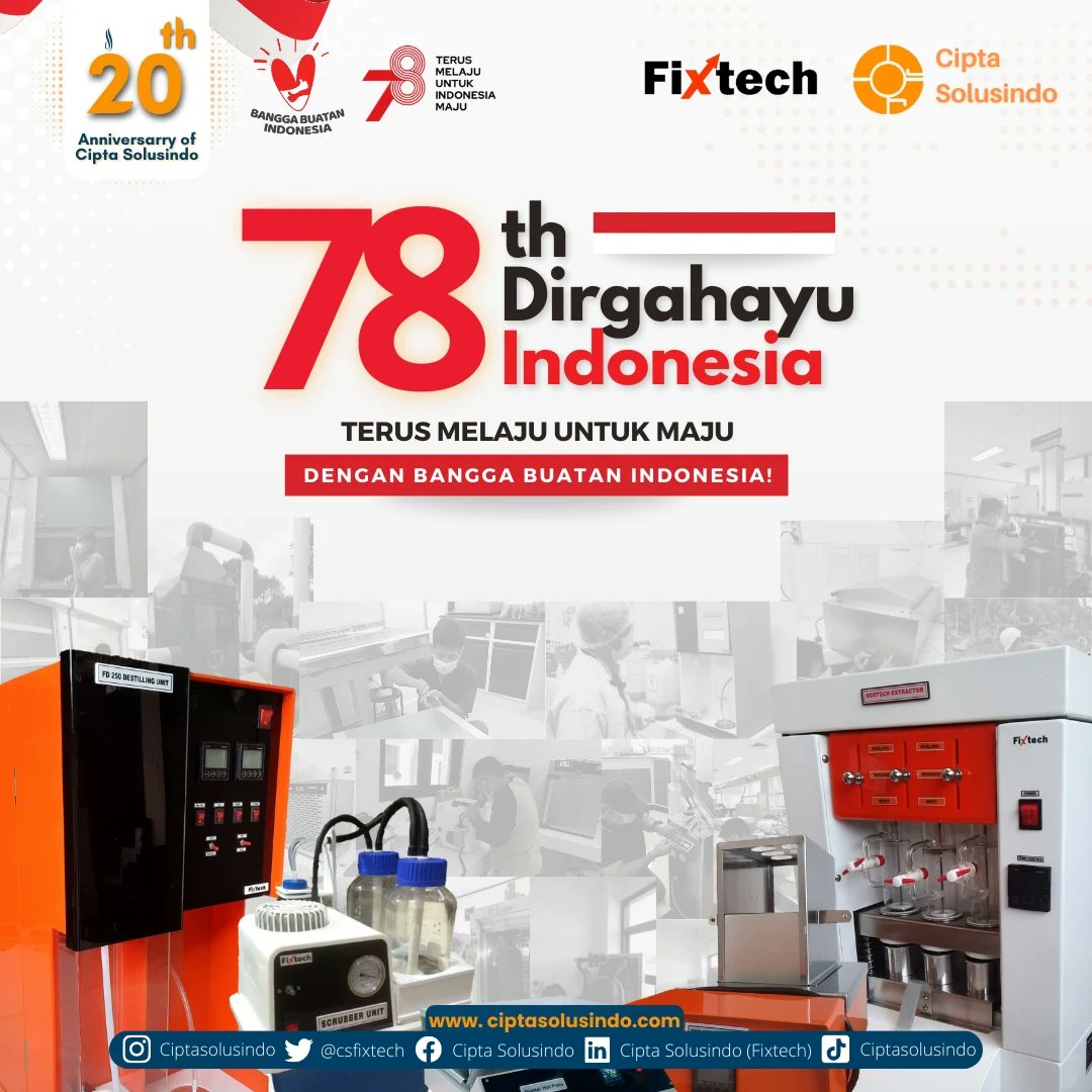 csfixtech's tweet photo. "Terus melaju Untuk Indonesia Maju!" 🇮🇩👋🏻

Dirgahayu Republik Indonesia ke-78.

Dengan semangat tanah air, Mari bersama ikut andil untuk terus memajukan Negara kita tercinta ini dengan bangga menggunakan produk anak bangsa, Merdeka! 🇮🇩💪🏻

#CSinfo #laboratorium #lab #fixtech https://t.co/XO97eNMce9