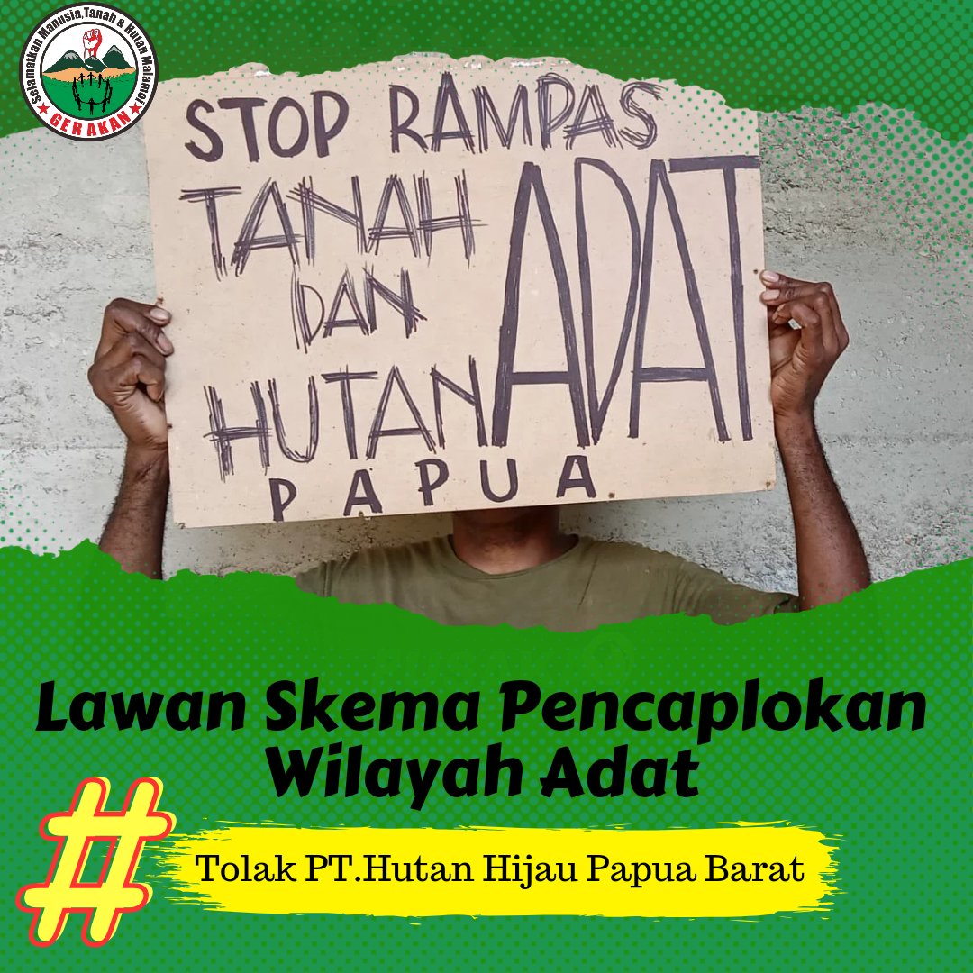 Pemerintah Segera Hormati aspirasi masyarakat Adat Papua terhadap  penolakan  perusahaan yang merusak tatanan kehidupan sosial masyarakat adat suku moi terhadap hutan dan tanah Papua.
#papuabukantanahkosong 
#Gerakanmalamoi 
#gerakansukuawyu
#LawanSuanggiOligarki
#TolakPTHHPB