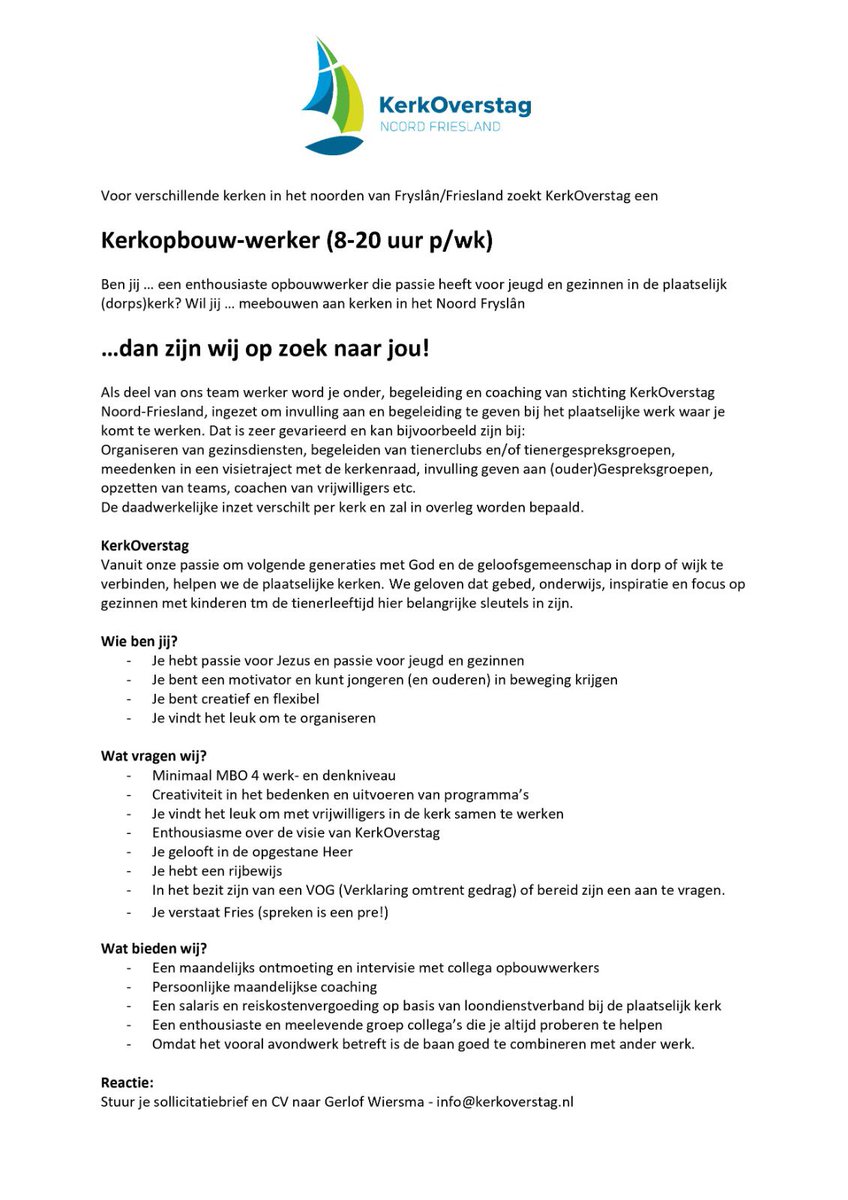We hebben een paar mooie vacatures voor opbouwwerker in Noord Friesland.
