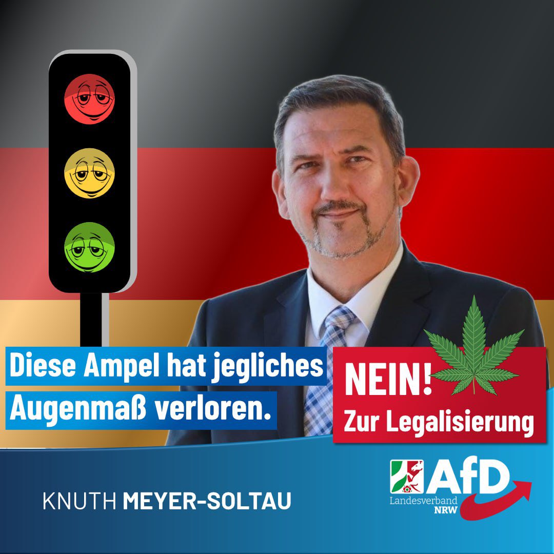 Einstieg in die Sucht ?
Nicht mit uns!
Gegen Freigabe von Drogen und bekiffte Politiker!!!
#AfD <a href="/AlternativeNRW/">AfD NRW</a> <a href="/AfDBochum/">AfD Bochum</a> <a href="/AfD_Muenster/">AfD_Muenster</a>