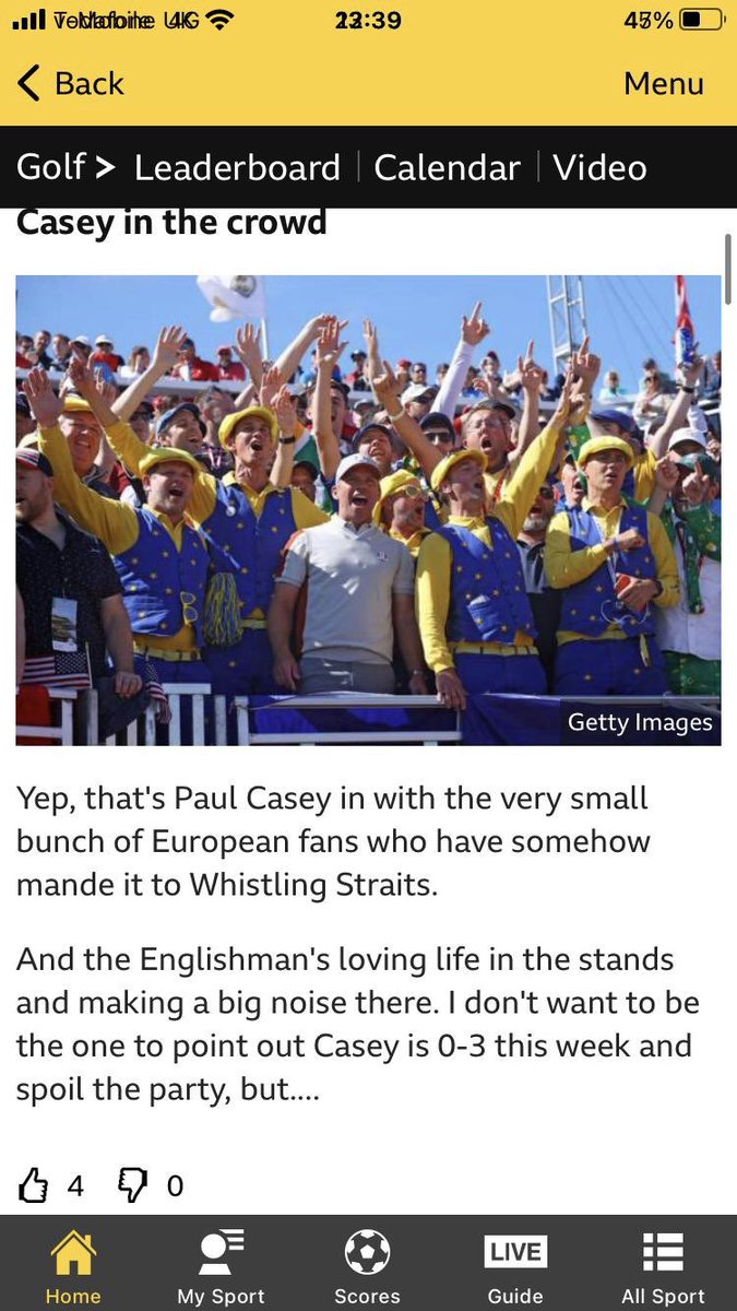 43 days till @rydercup. Here’s today’s #ryderphoto. 2021 The whole crowd loved @Paul_Casey joining in… a great RyderCupian. Passionate, skilful, up for the crack. #itscomingRome   What’s your #ryderphoto ?