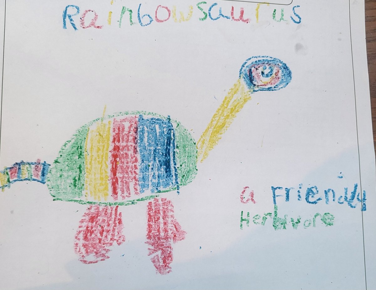 @benugouk The Rainbowsaurus by Max at the Natural History Museum today #trexrestaurant