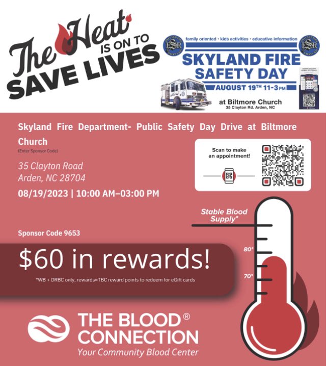 Donate 🩸 this Saturday <a href="/biltmore/">Biltmore Church</a> Arden Campus with <a href="/BloodConnection/">The Blood Connection</a> 
Register donate.thebloodconnection.org/donor/schedule… or drop in between 10a-3p
