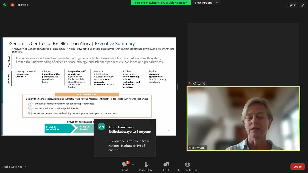 @Nicky_Mulder introducing t GenCoE... A promising initiative that seems set to impact genomics on the African continent.