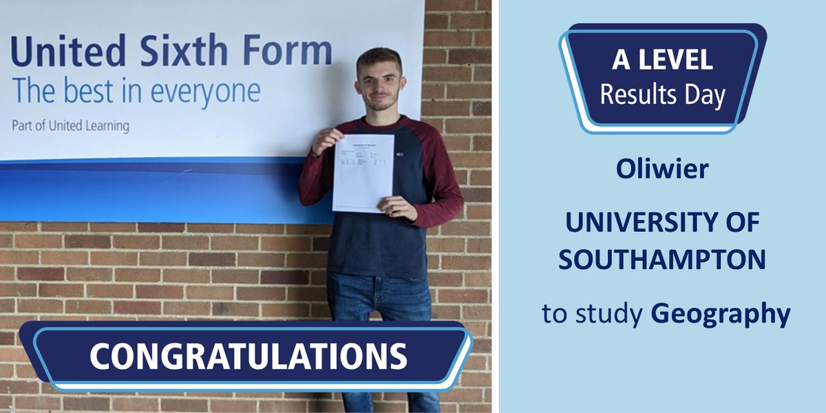 Congratulations to our Y13s who received their A level results this morning!  We wish them all the very best in their next steps.🤩

Here is a selection of those celebrating today. 👏

#USFProud #AVBProud <a href="/UnitedLearning/">United Learning</a>