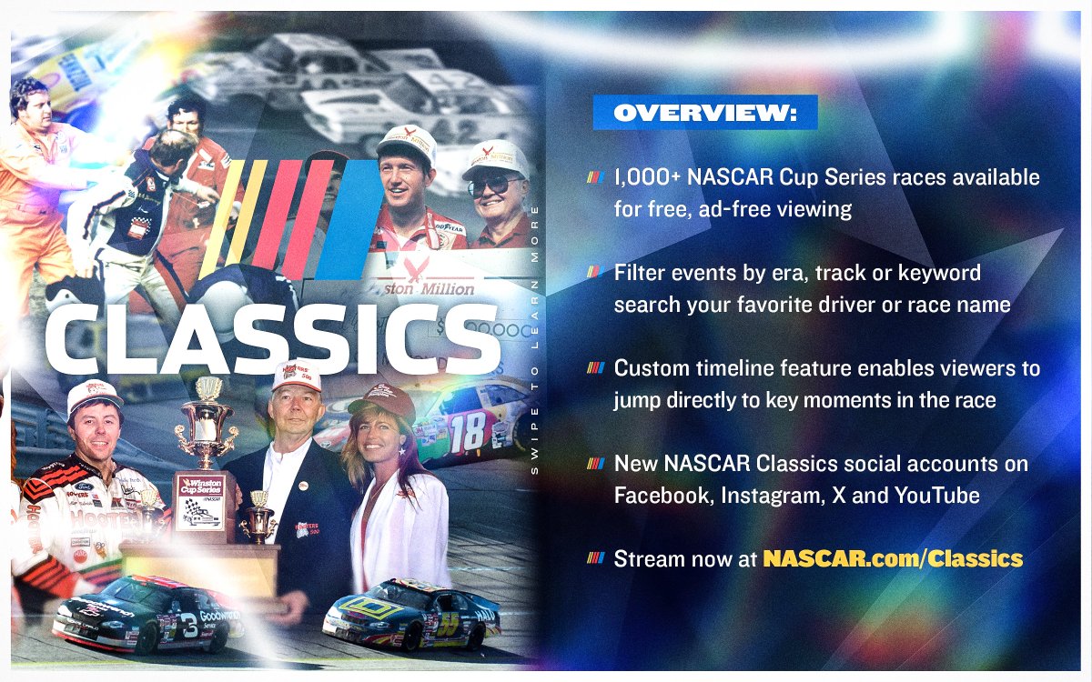NASCAR's tweet photo. More than a thousand races in the palm of your hand.

For free.

https://t.co/YVmMBF7zCv | @NASCARClassics https://t.co/u5X5jpNMfC