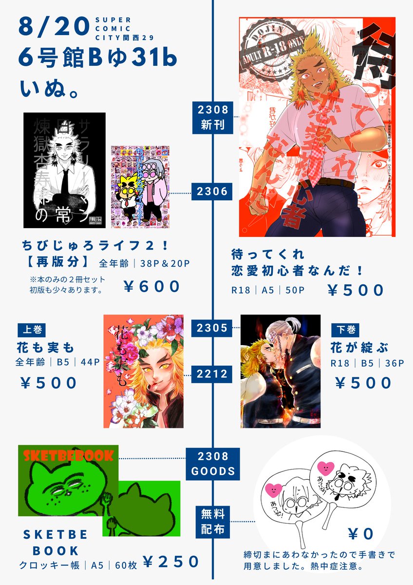 hohe2021's tweet photo. 8月20日インテのお品書きです
こちらの他にログ本とちびじゅろライフ！既刊を持っていきます。 https://t.co/ttpdmeBGQX