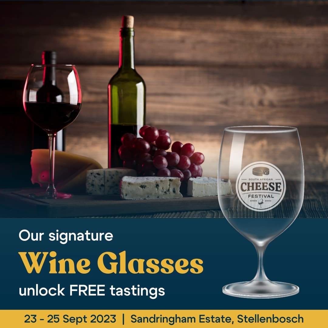 We are excited to announce that our signature tasting glasses will be available at the South African Cheese Festival! Not only are these glasses a perfect souvenir, but they also unlock a world of free tastings from all our wine exhibitors. #winelover #cheesefestival2023 #wine