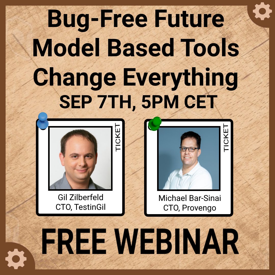 gil_zilberfeld's tweet image. Next webinar, I'm going into the future.
I'm joined by Michael Bar-Sinai to discuss how models help find holes in requirements and the software its built on.
September 7th, 5PM CET.
Register here:
us02web.zoom.us/webinar/regist…
#testing #apitesting #modelbasedtesting #models