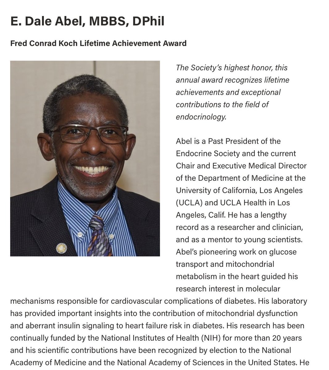E. Dale Abel (@intmedabel) on Twitter photo Woke this morning to receive this news <a href="/TheEndoSociety/">Endocrine Society</a> . Life time achievement award! Should I feel old or happy?
endocrine.org/awards/laureat… Woke this morning to receive this news <a href="/TheEndoSociety/">Endocrine Society</a> . Life time achievement award! Should I feel old or happy?
endocrine.org/awards/laureat…