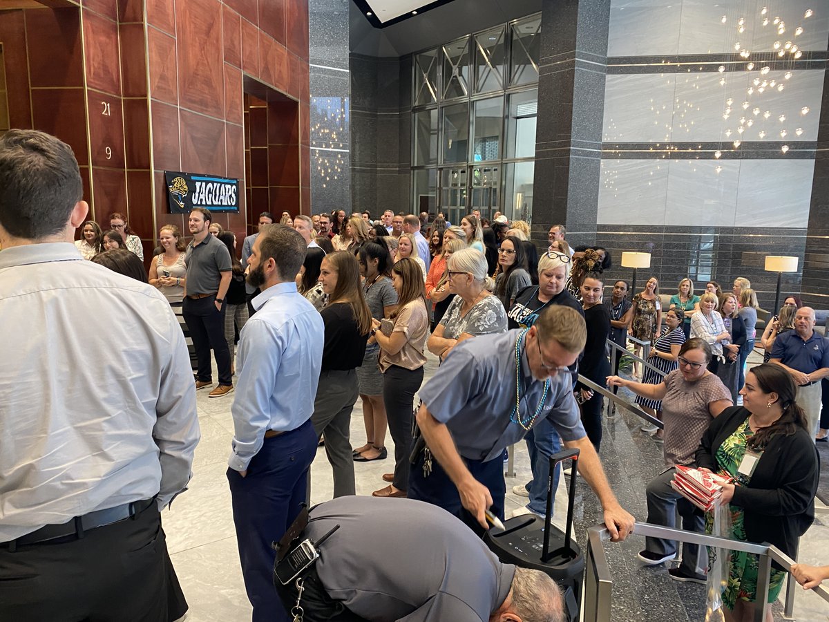 Jaguars's tweet photo. We recently held an office takeover downtown, honoring long-time season-ticket member Bill Davis of CBRE! 

#DUUUVAL https://t.co/7gWjgemvXu