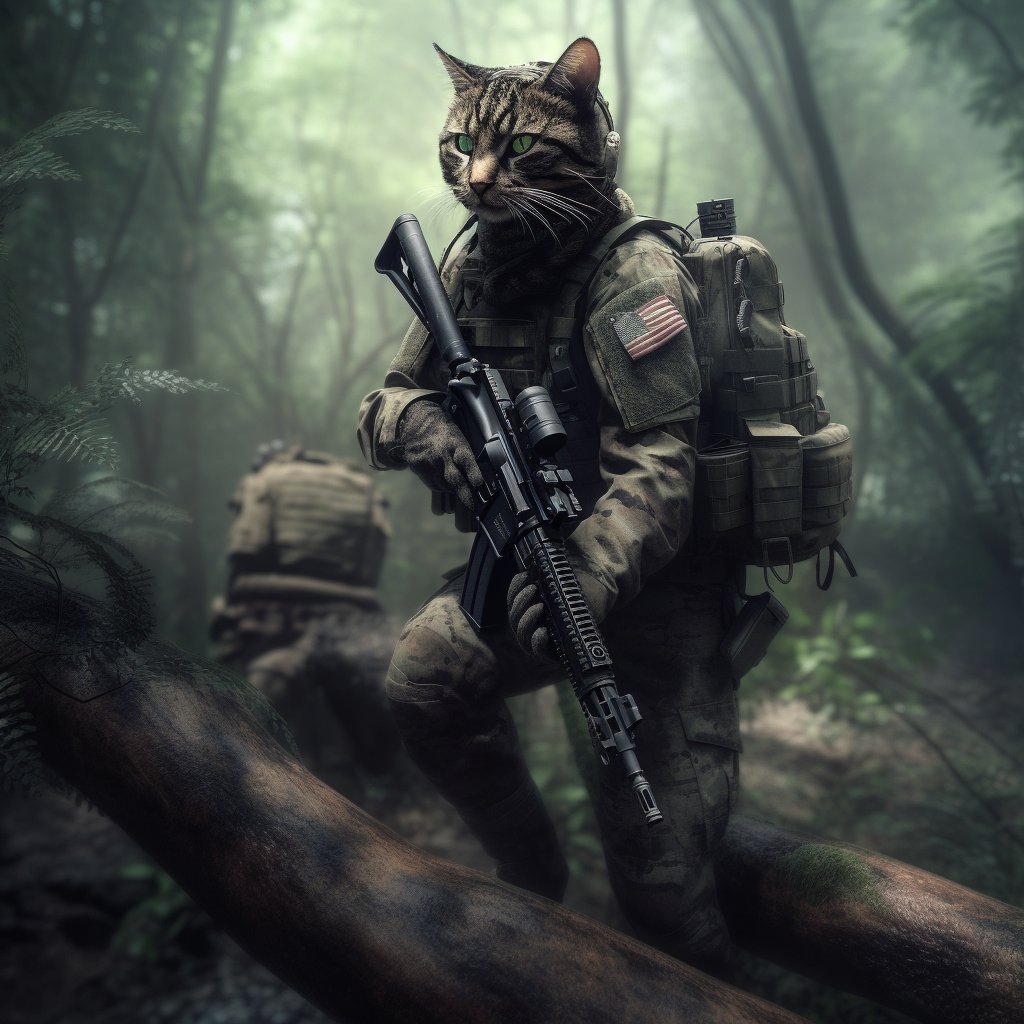 What is worse a Marine Locked and Loaded or a Marine that you would have to kill 9 times, that is definitely Locked and Loaded! Behold Sgt Whiskers!