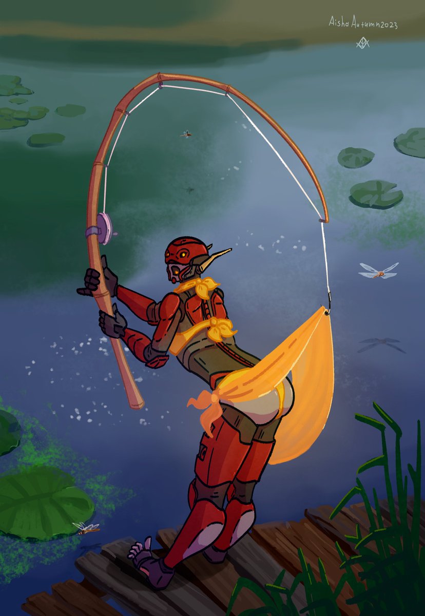 For summer event)
Pin-up style! I wanted to do that for a long time. I love pin-up, there is a lot of fun in it. Especially I adore works with Hilda! I recommend you to check some, they are so fun)
I associate summer with cold river in the countryside. Priceless!