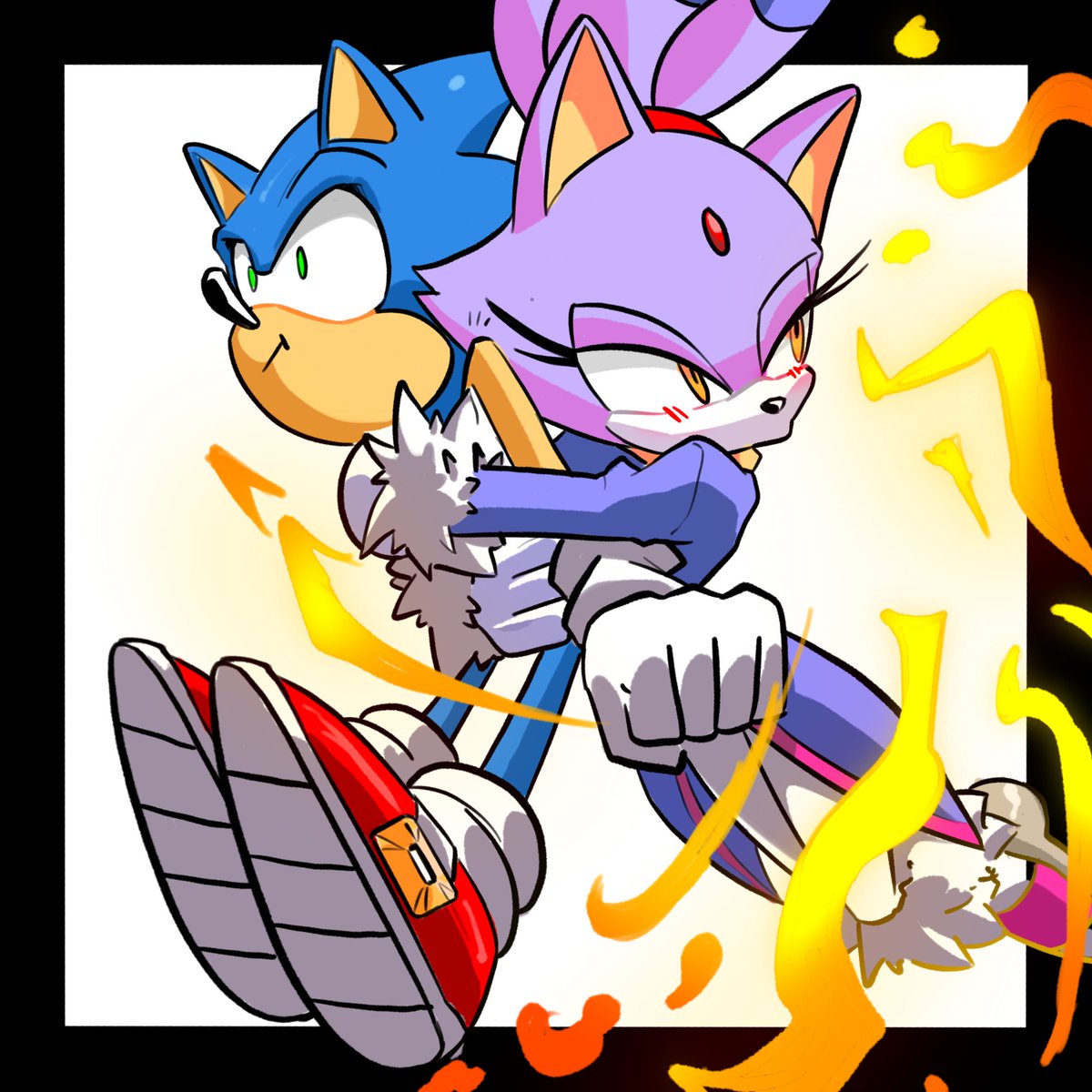 As you all know I’m a SonicxBlaze shipper since they cute and all, and it made me scream that he held her hand in the new IDW issue. Like they’re so cute! I love them 💙💜
