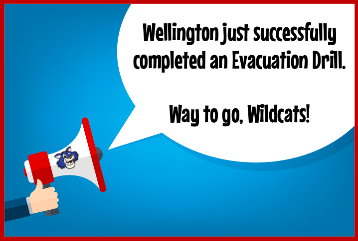 Wellington_Elem's tweet photo. Way to go, Wildcats! Wellington was shining bright on our first Evacuation Drill and first Secure Drill for the year! #shinebright #wesroars https://t.co/tLd0vfHSVS