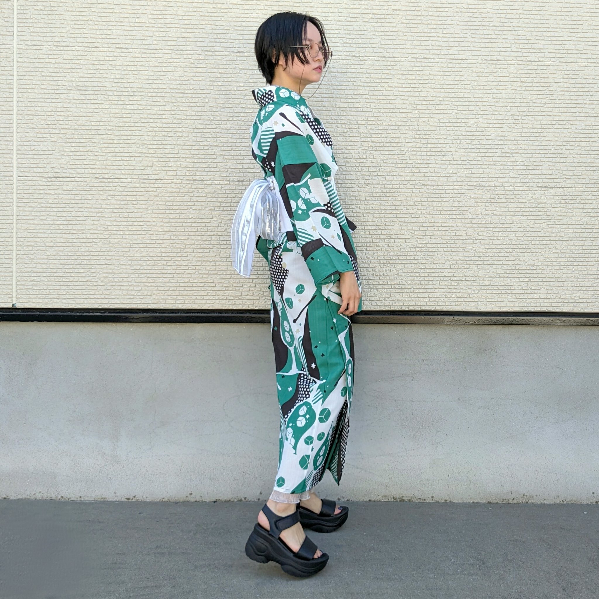 限定1枚！☆メロンクリームソーダ☆新作☆機能性浴衣☆百貨店取扱浴衣☆洗える浴衣☆ 限定1枚！☆メロンクリームソーダ☆新作☆機能性浴衣☆百貨店