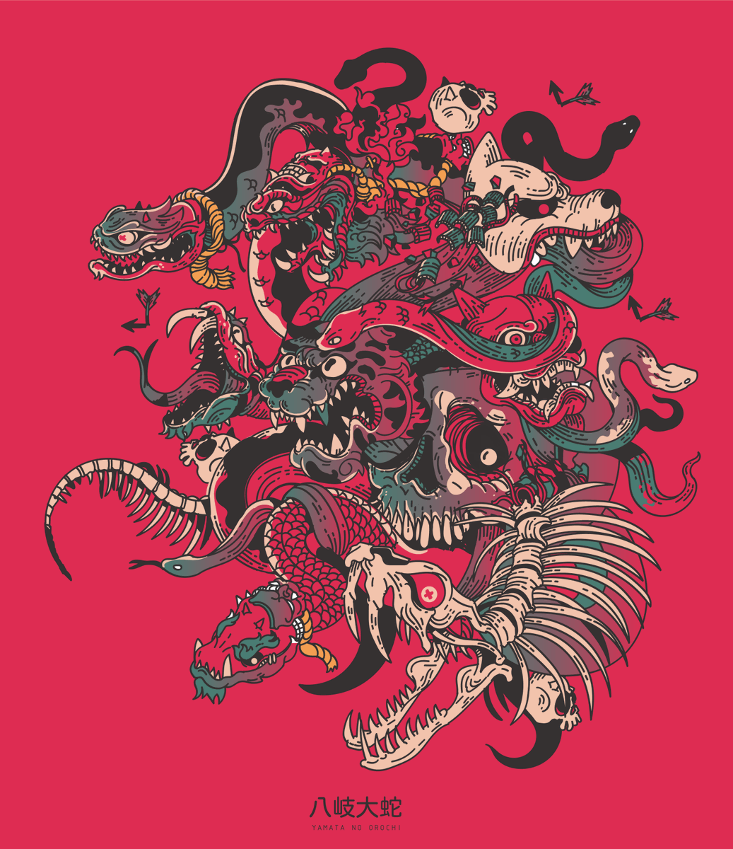 KUU68848871's tweet photo. YAMATA NO OROCHI 八岐大蛇 draft 02 👹🍁#nftcommunity #NFTthailand #cartoon #NFT #NFTs #Nftdrop #NFTartist #opensea #eth #openseanft #nftcollector #GraphicDesigner #fndart #Illustration #illustrators #mangaart #tattoo #japanart #digtalart #Procreate https://t.co/jS9jA3YhJB