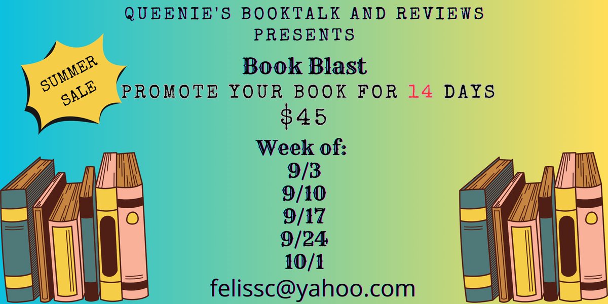 MsQueenieClem's tweet photo. 📚🚀 Attention Authors and Book Lovers! Boost Your Book Exposure with Our Exclusive 14-Day Book Blast for Just $45! 🚀📚

#BookBlast #BookExposure #LiteraryPromotion #Authors #ReadersUnite https://t.co/WEleyRfDdv