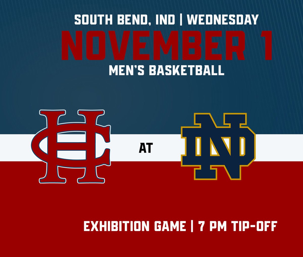 Men's Basketball has announced the addition of an exhibition contest at Notre Dame on Wed., Nov. 1! 

🏀 Tip-off 7:00 PM
📍South Bend, Ind.