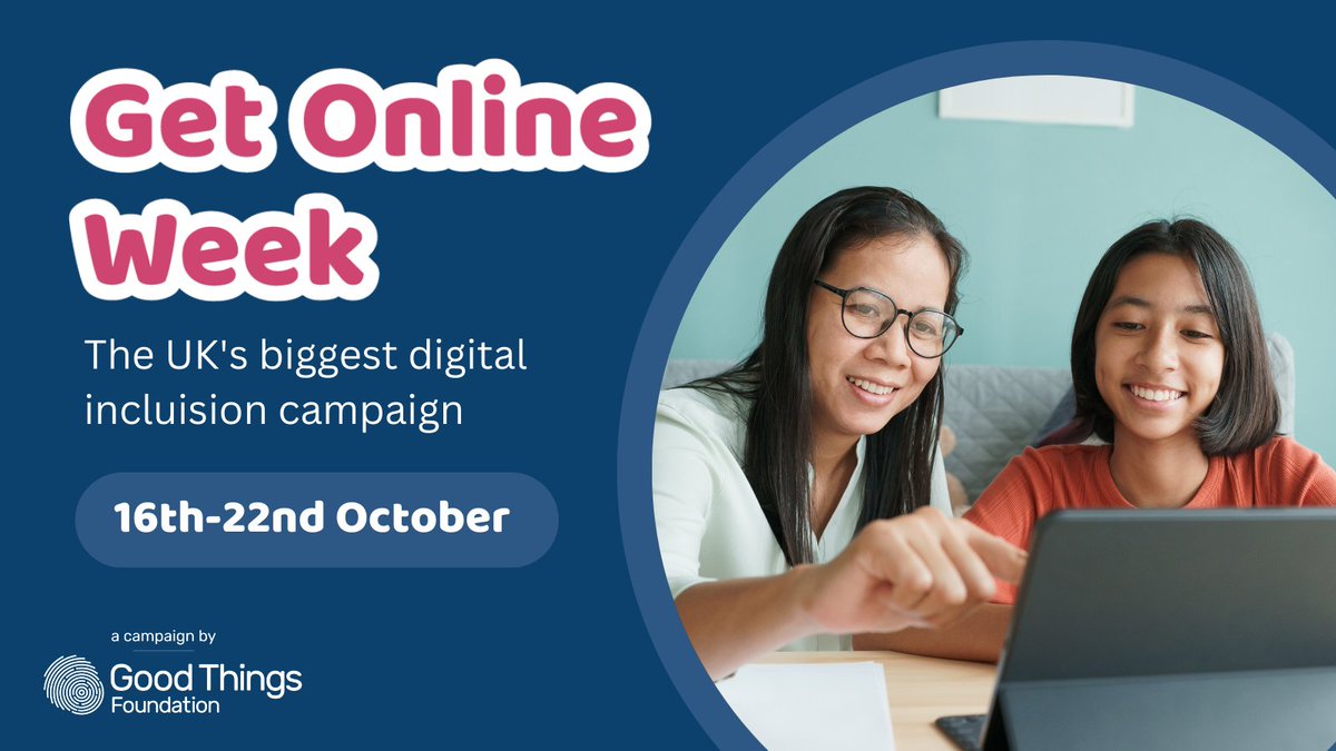 GoodThingsFdn's tweet photo. 🚨Around 10.2 million adults are unable to complete all eight of the Foundation tasks needed to set someone up for using the online world.

#GetOnlineWeek helps people improve their digital skills thorugh local events. Learn more 👇

https://t.co/cinQgWI70i https://t.co/RQoVPX09U9