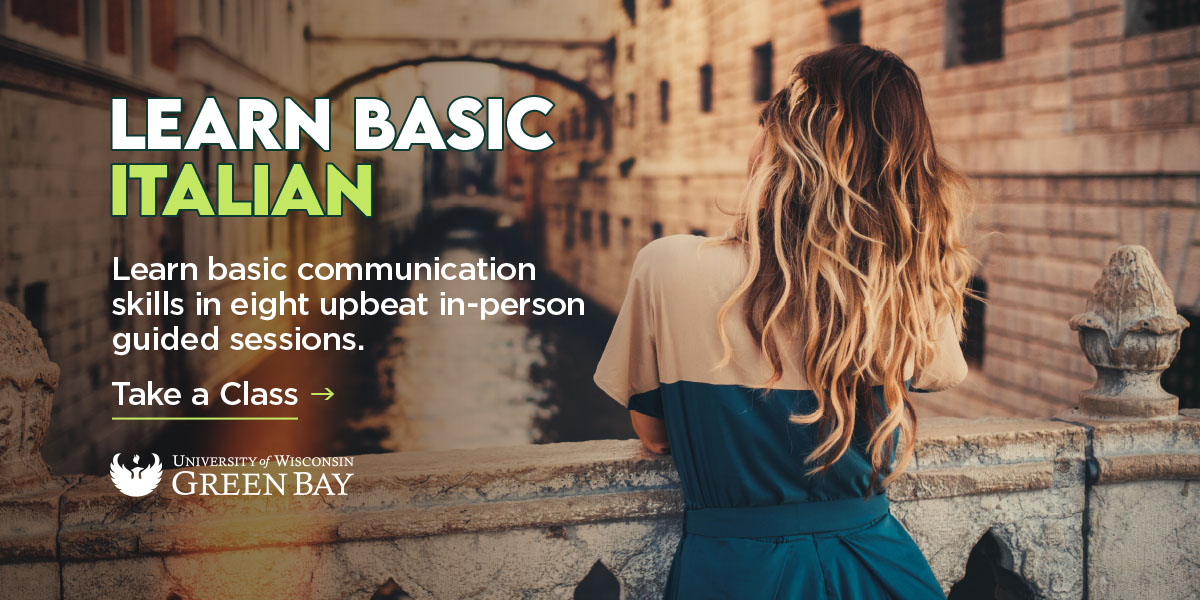 uwgbcpe's tweet photo. Learn basic Italian communication skills by attending eight in-person sessions at the Urban Hub, Green Bay. Training is upbeat and entertaining and designed to make the most of your cultural interactions in markets, restaurants and other public or travel settings. https://t.co/TDxswjpiqo