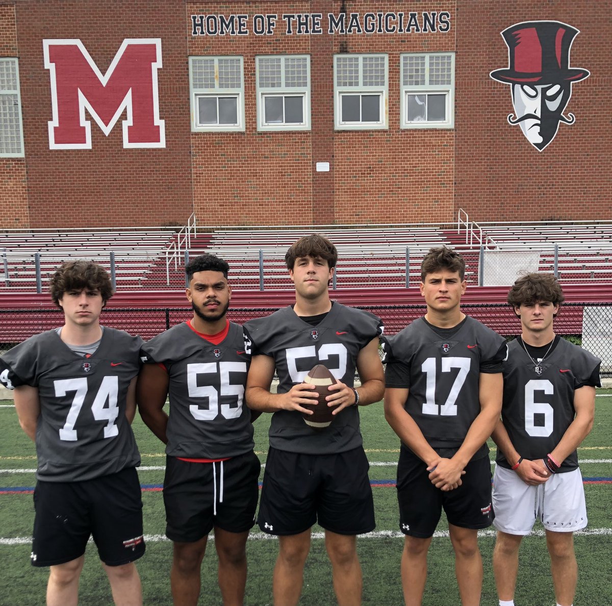 Our 2023 Football Captains: Jake Scogland, Christian Pacheco, Scott Campbell, Chris DeWitt &amp; Andy Palmer.