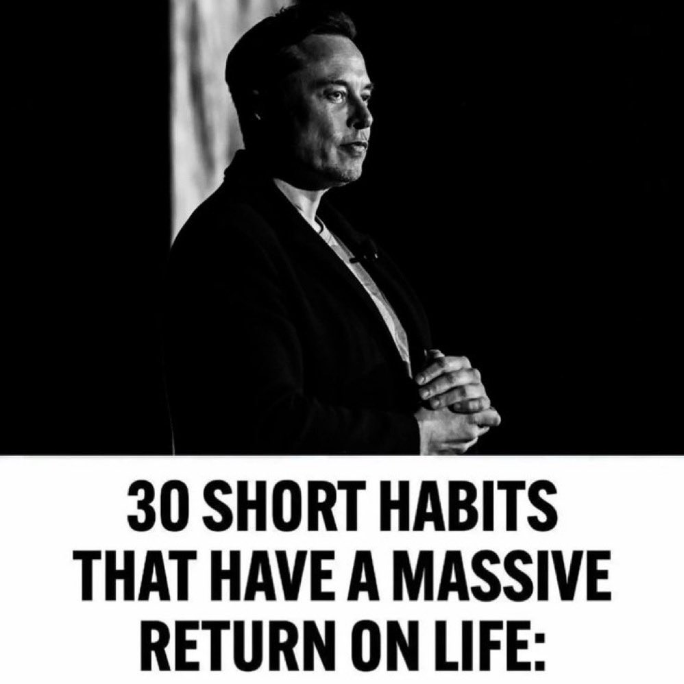 MentalUnleash's tweet photo. 30 Short habits that have a MASSIVE return on life: https://t.co/jcLDtMTsJv