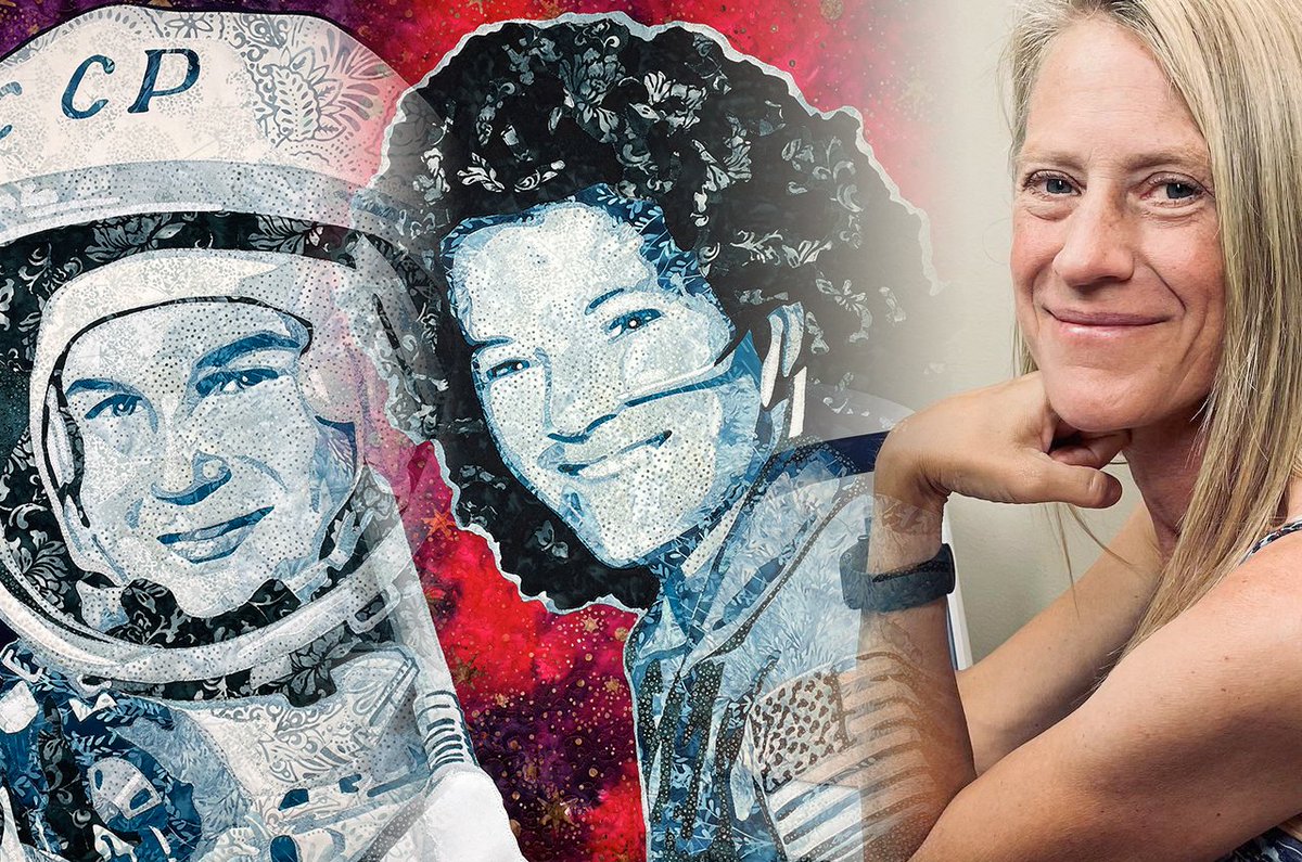 Astronaut-artist Karen Nyberg unveils quilt portraits of first women to fly in space: collectspace.com/news/news-0817…